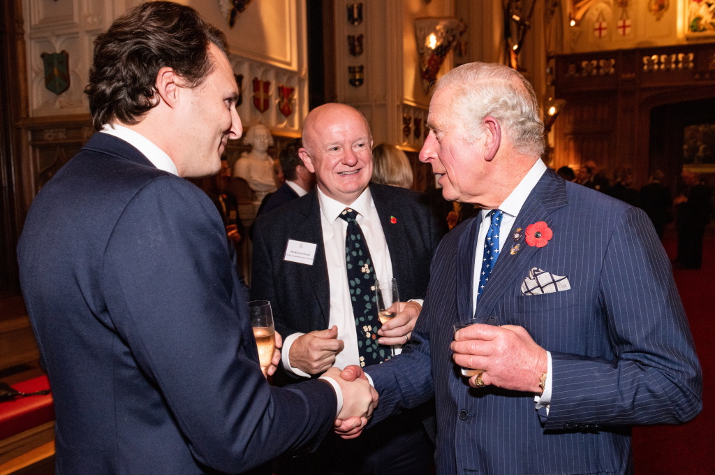 Gregory Swartberg and HRH Prince of Wales at the drinks reception